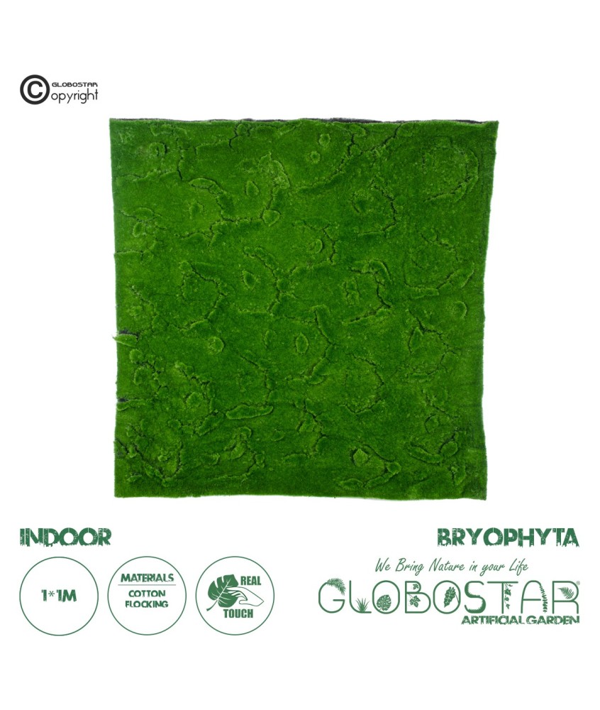 GloboStar® Artificial Garden BRYOPHYTA 20145 Τεχνητό Διακοσμητικό Πάνελ Φυλλωσιάς - Κάθετος Κήπος Βρύα Μ100 x Π100 x Υ3cm